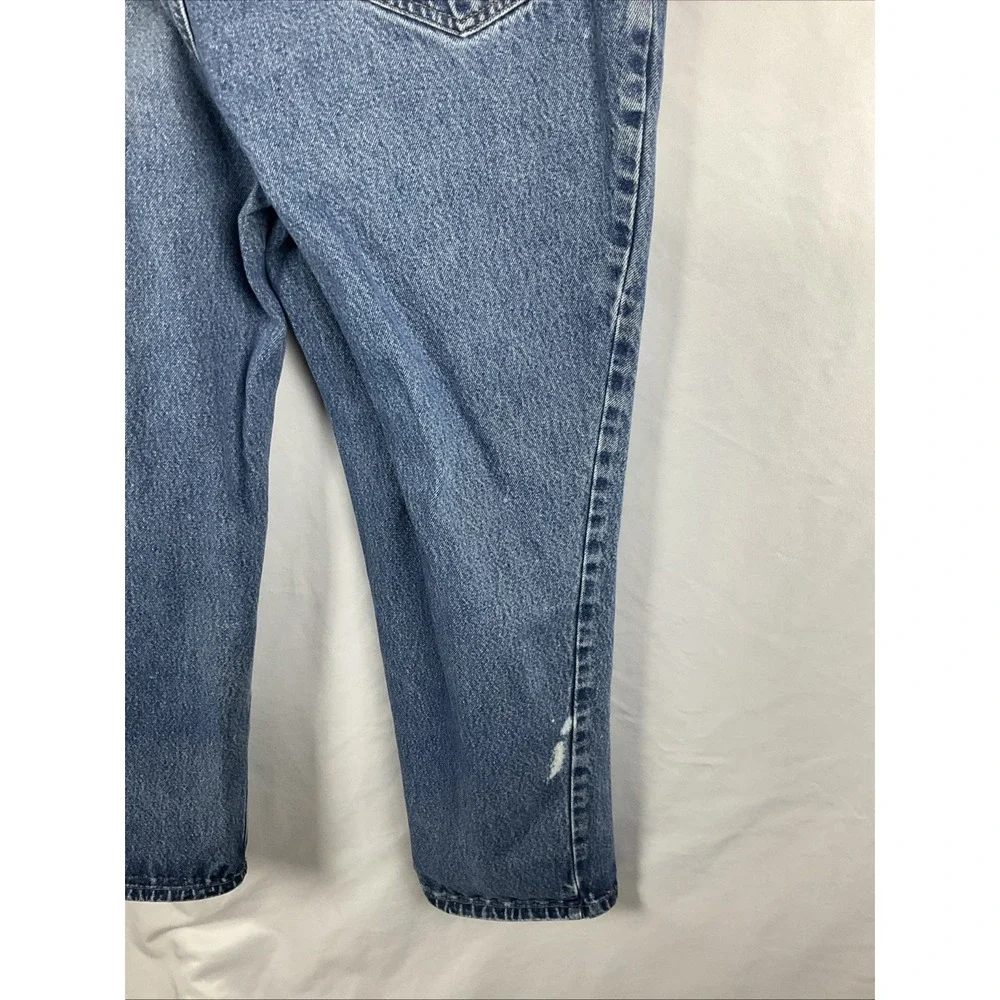 Carhartt Relaxed Fit Jeans Mens 38x30 Blue Workwear Heavyweight Denim Cotton Zip